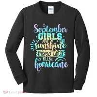 September Birthday Tie Die Kids Long Sleeve Shirt thumb 0