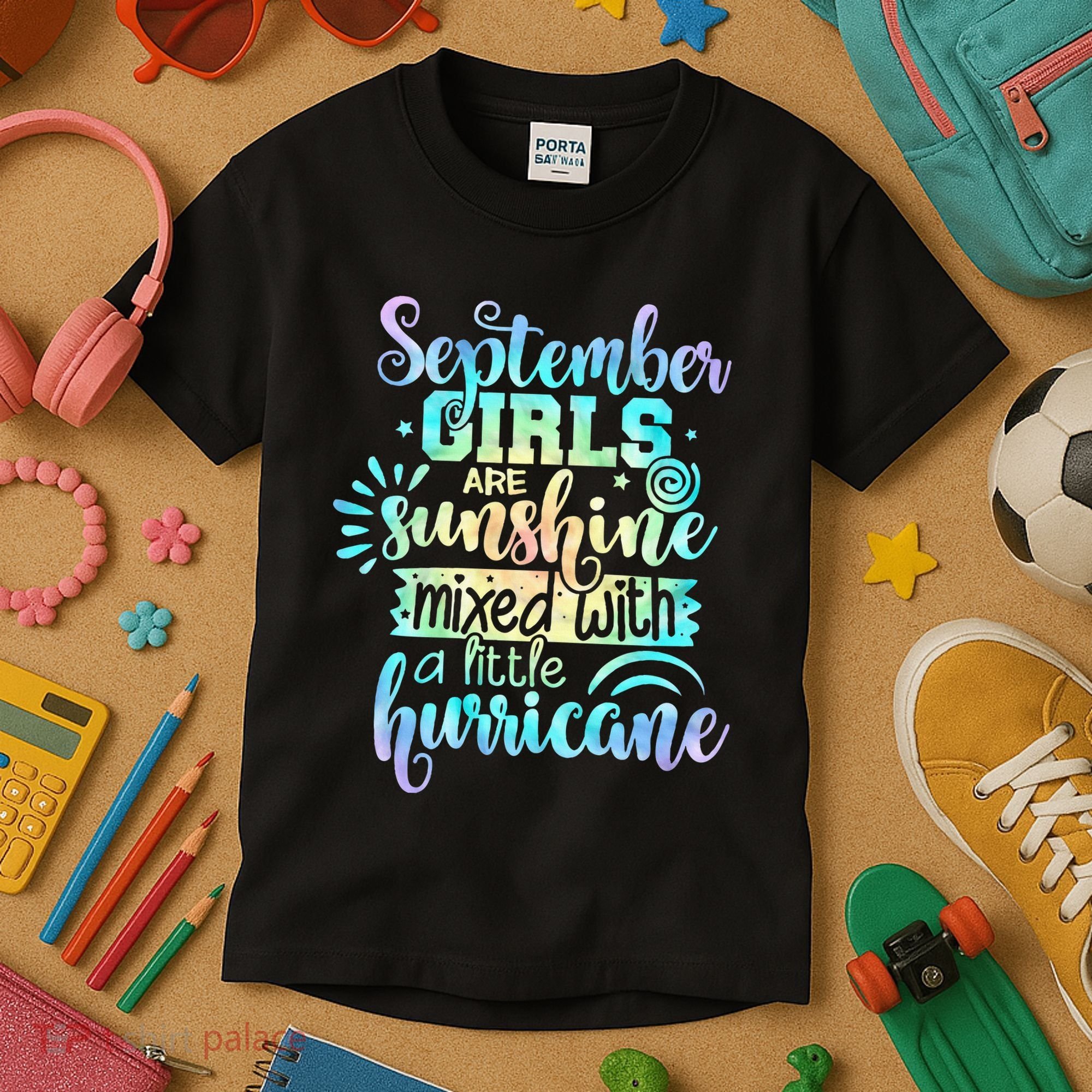 September Birthday Tie Die Kids T-Shirt