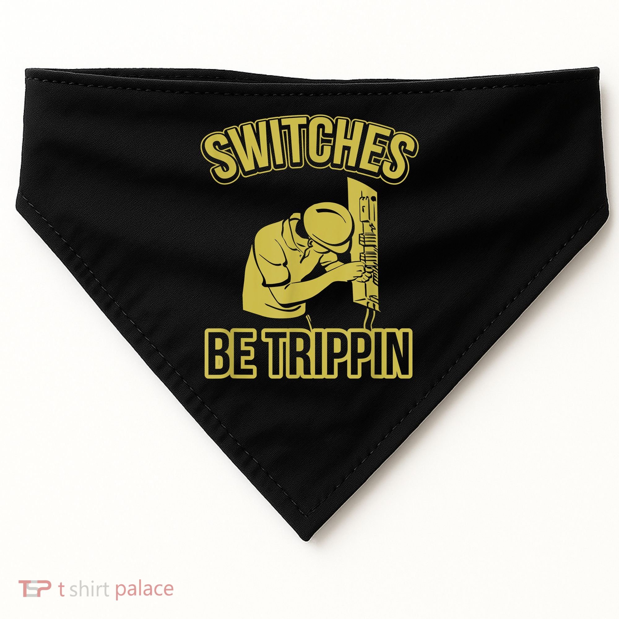 Switches Be Trippin Funny Master Electrician Fuse Box USA-Made Doggie Bandana