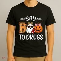 Say Boo To Drugs Red Ribbon Week Awareness Funny Halloween T-Shirt thumb 3