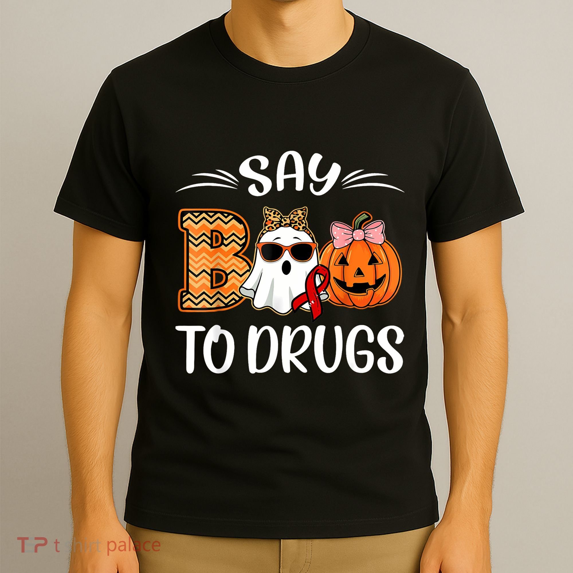 Say Boo To Drugs Red Ribbon Week Awareness Funny Halloween T-Shirt