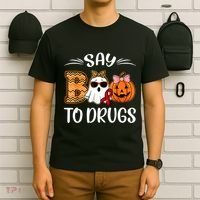 Say Boo To Drugs Red Ribbon Week Awareness Funny Halloween T-Shirt thumb 6