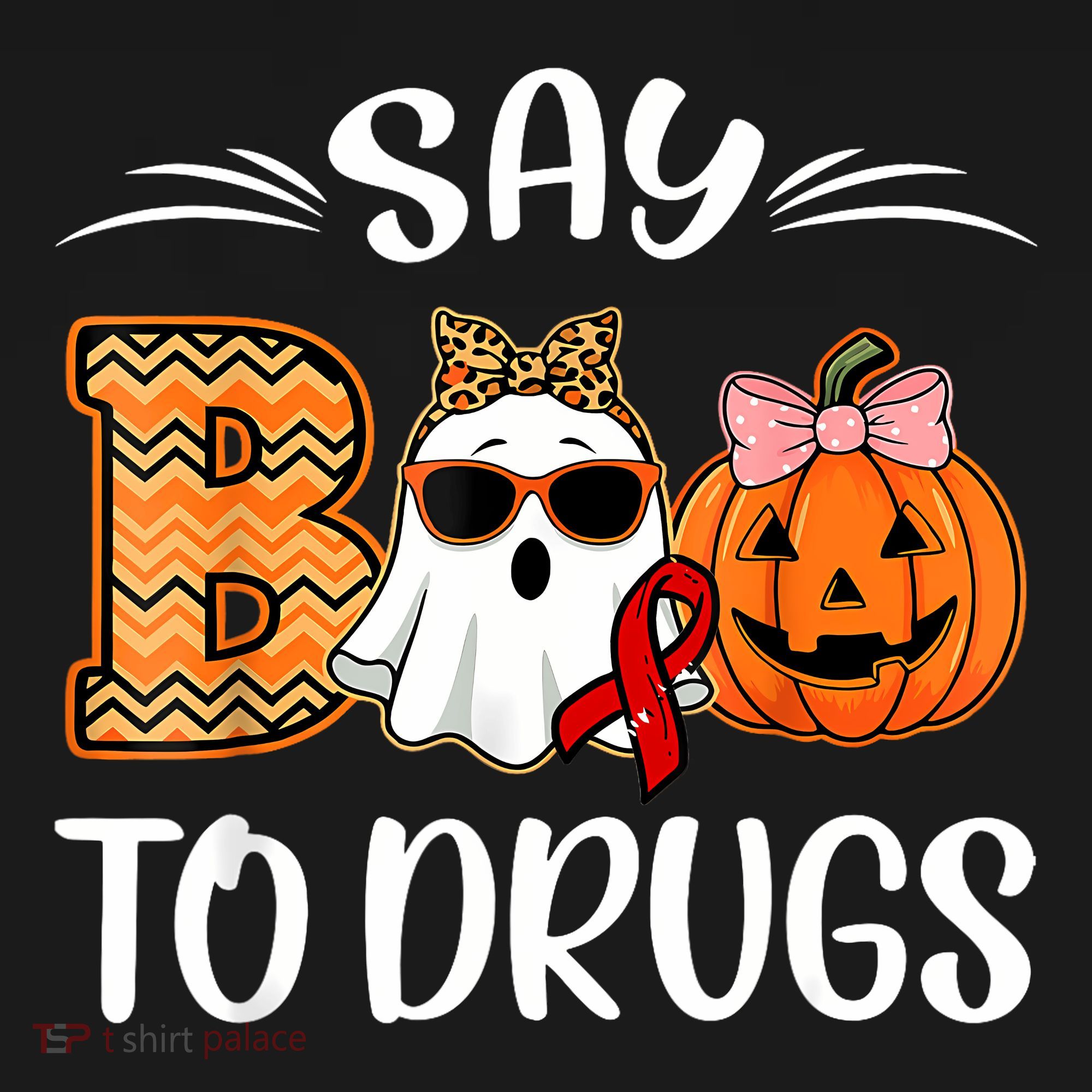 Say Boo To Drugs Red Ribbon Week Awareness Funny Halloween T-Shirt