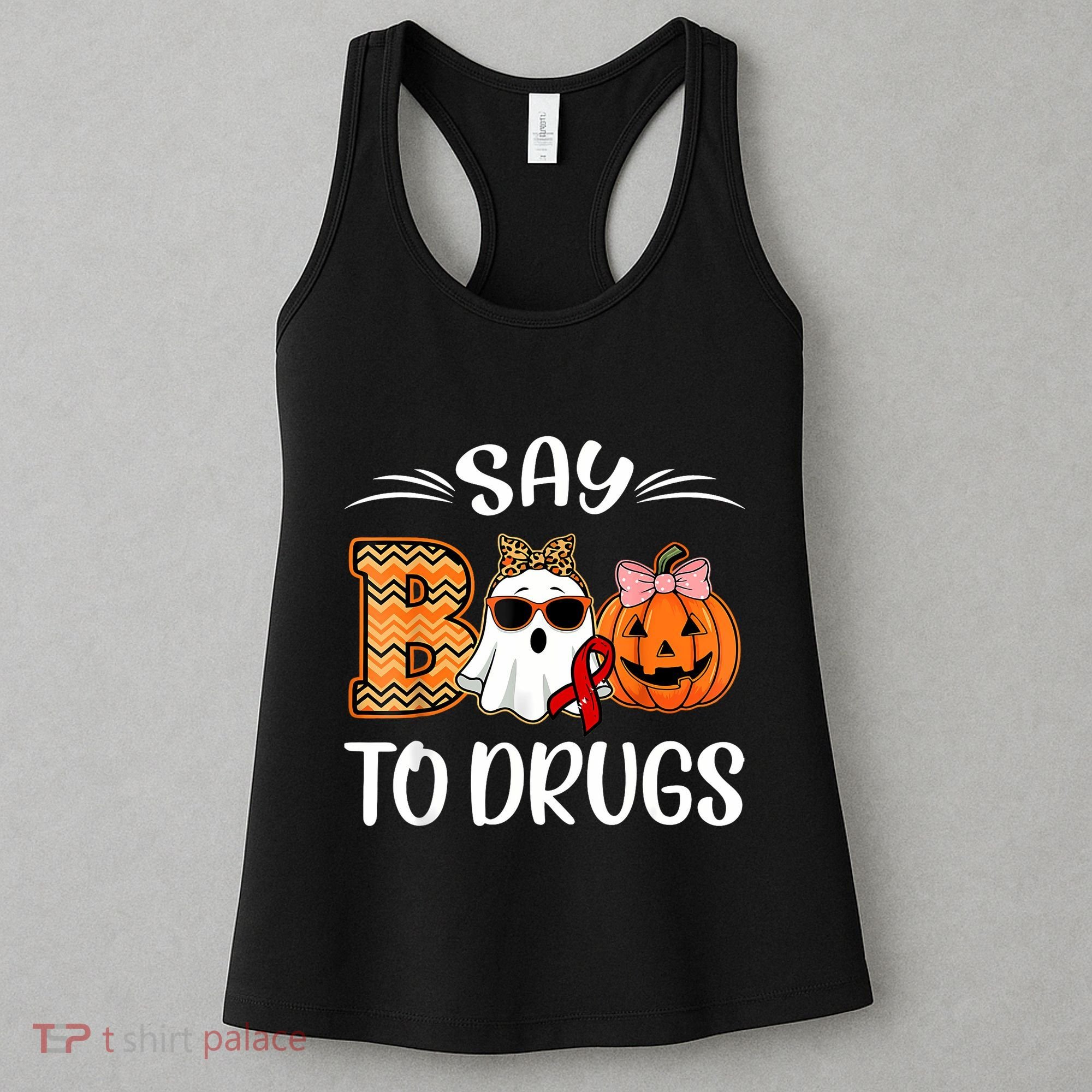 Say Boo To Drugs Red Ribbon Week Awareness Funny Halloween Women's Tank Top