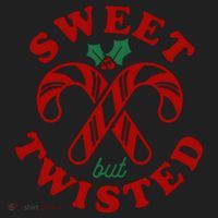 Sweet But Twisted Candy Canes Christmas Holiday Women's Sweatshirt thumb 2