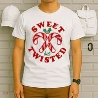 Sweet But Twisted Candy Canes Christmas Holiday T-Shirt thumb 6