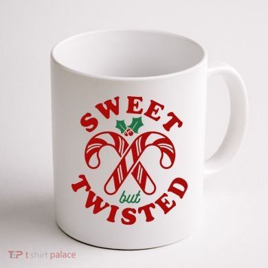 Sweet But Twisted Candy Canes Christmas Holiday Coffee Mug back
