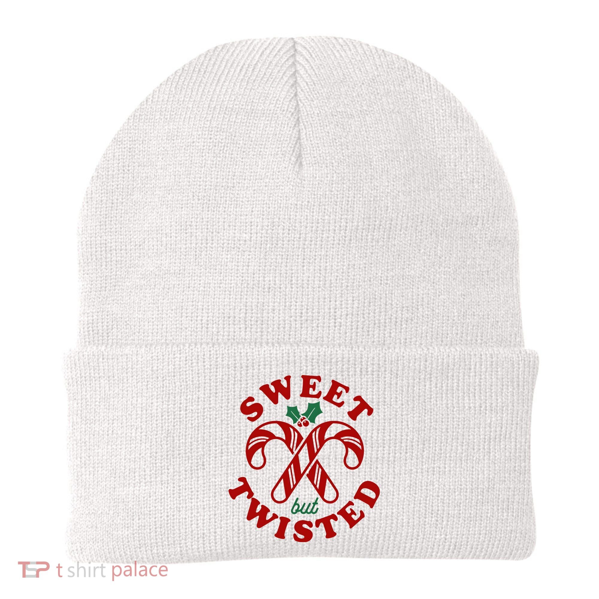 Sweet But Twisted Candy Canes Christmas Holiday Beanie