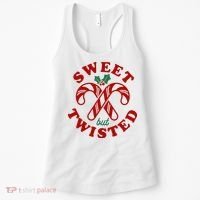 Sweet But Twisted Candy Canes Christmas Holiday Women's Tank Top thumb 0