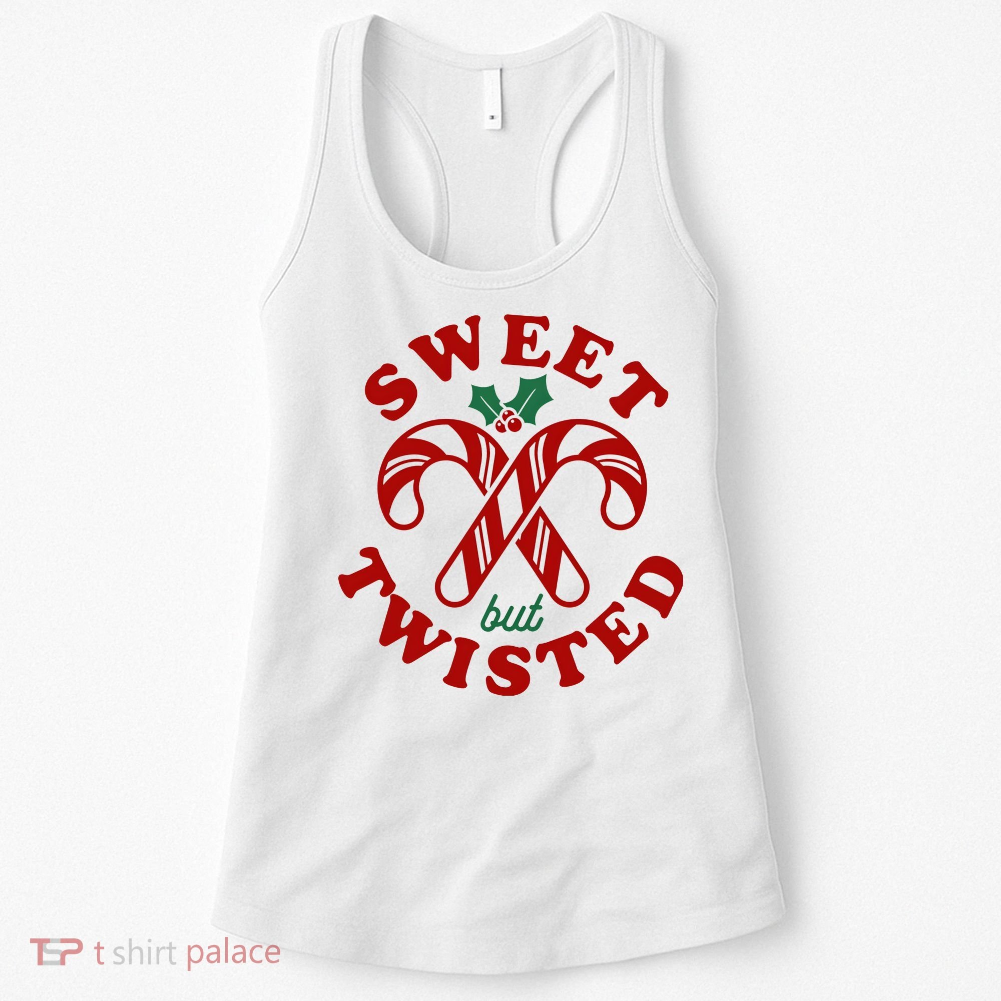 Sweet But Twisted Candy Canes Christmas Holiday Women's Tank Top