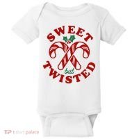 Sweet But Twisted Candy Canes Christmas Holiday Baby Bodysuit thumb 0