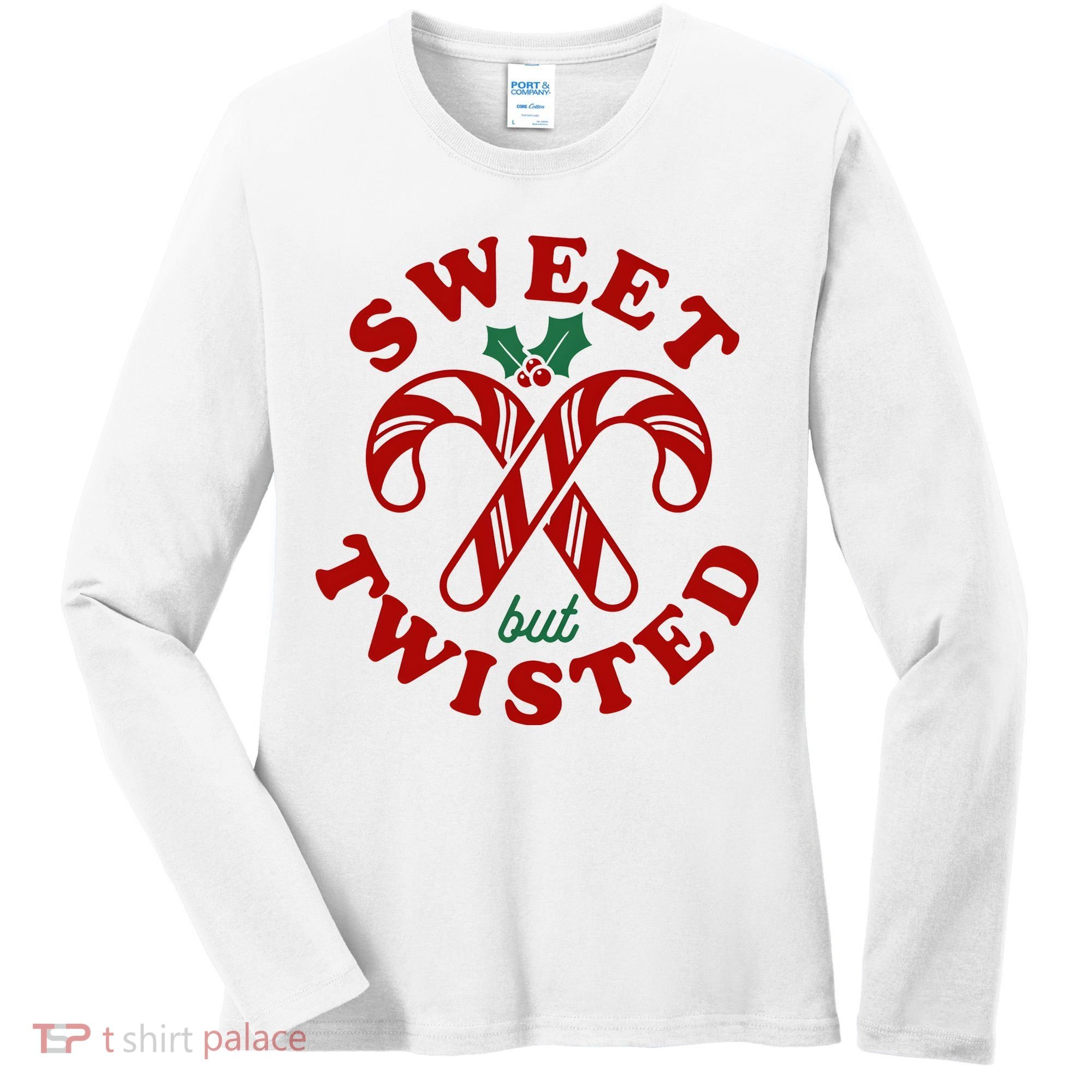 Sweet But Twisted Candy Canes Christmas Holiday Women's Long Sleeve Shirt