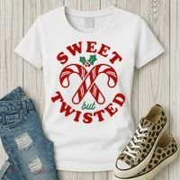 Sweet But Twisted Candy Canes Christmas Holiday Women's T-Shirt thumb 3