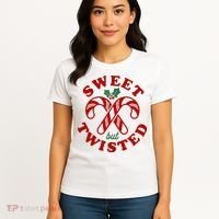 Sweet But Twisted Candy Canes Christmas Holiday Women's T-Shirt thumb 4