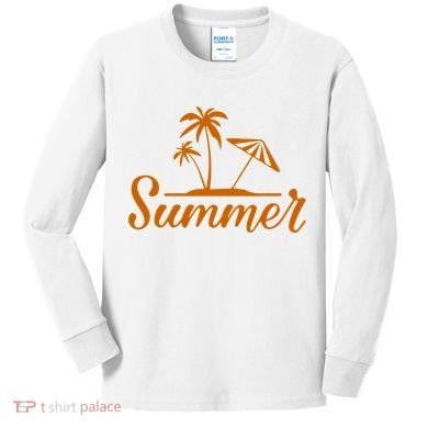 Summer Beach Tropical Vacation Kids Long Sleeve Shirt