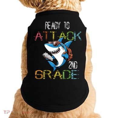 Shark Back To School 2nd Grade Ready To Attack Doggie Tank