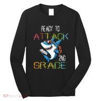 Shark Back To School 2nd Grade Ready To Attack Long Sleeve Shirt thumb 0