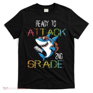 Shark Back To School 2nd Grade Ready To Attack T-Shirt