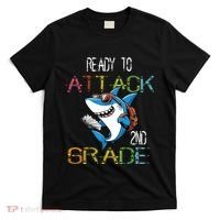 Shark Back To School 2nd Grade Ready To Attack T-Shirt thumb 0