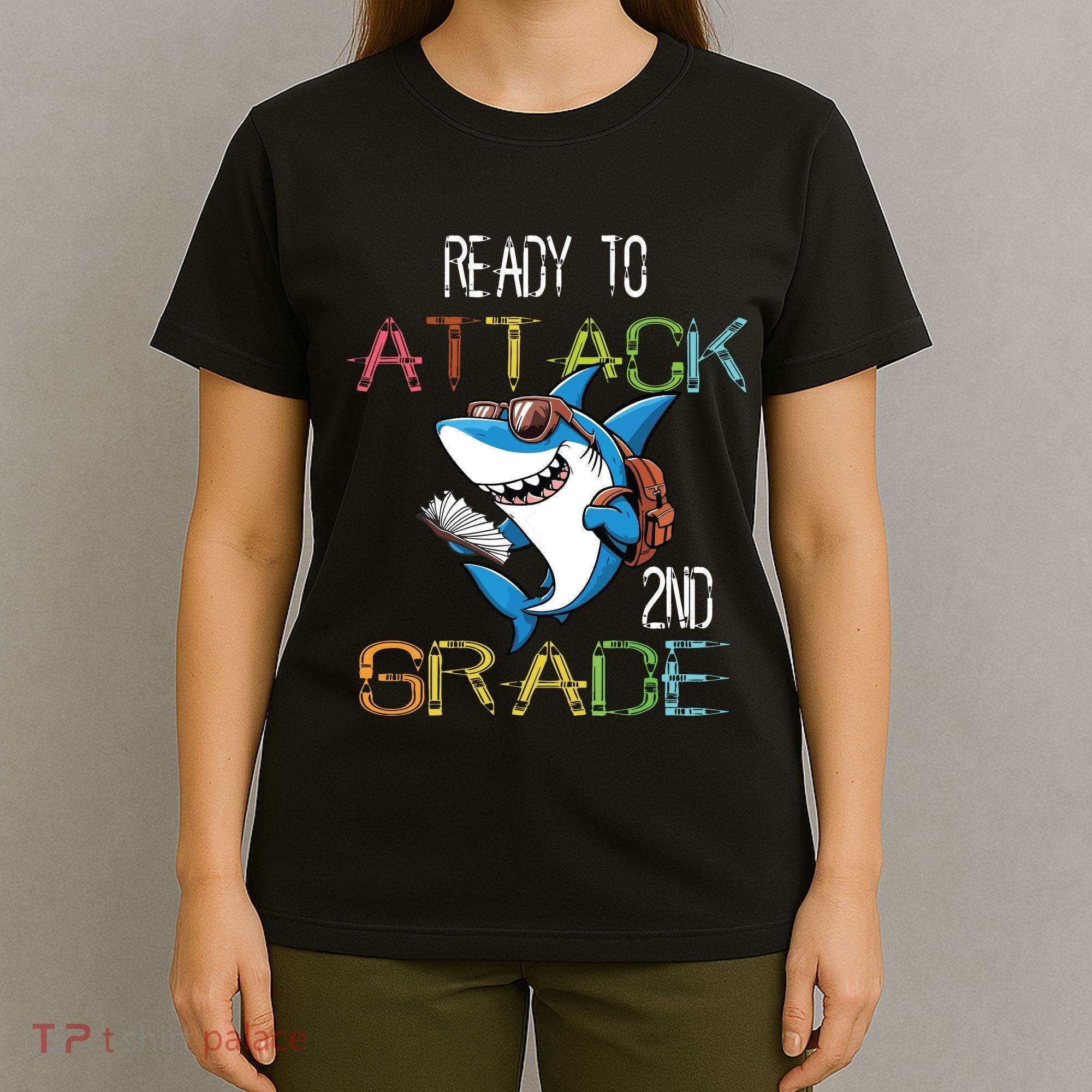 Shark Back To School 2nd Grade Ready To Attack T-Shirt