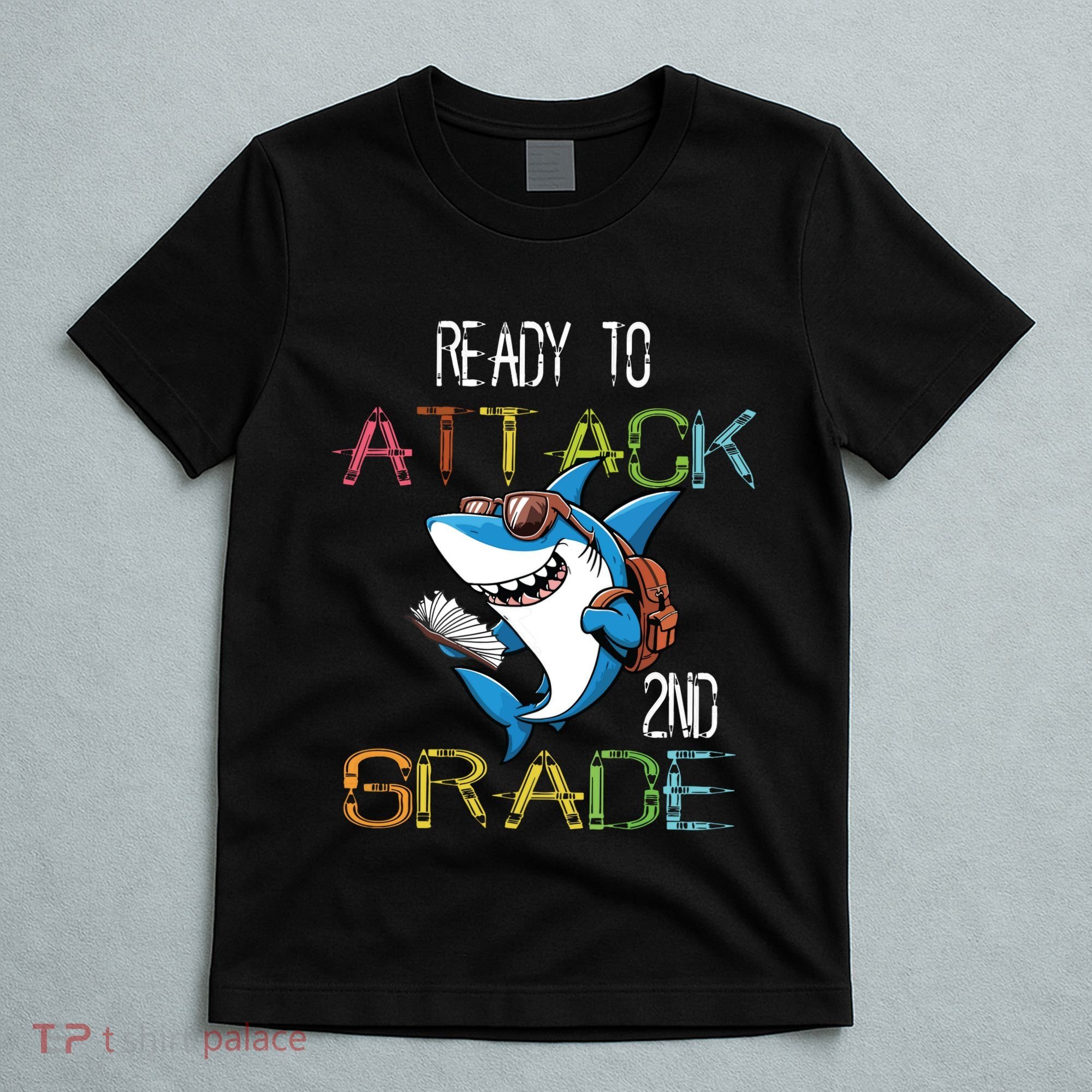 Shark Back To School 2nd Grade Ready To Attack T-Shirt