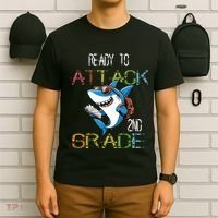 Shark Back To School 2nd Grade Ready To Attack T-Shirt thumb 6