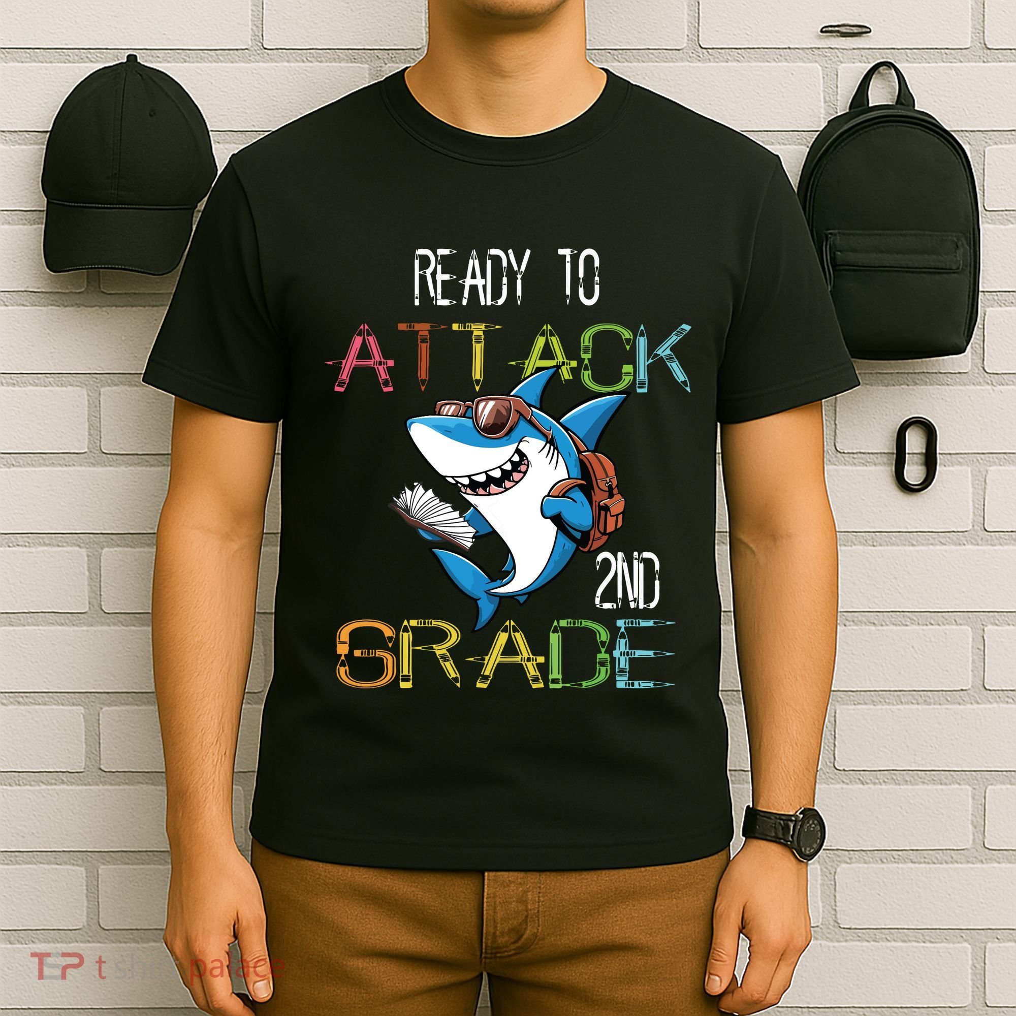 Shark Back To School 2nd Grade Ready To Attack T-Shirt