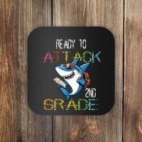 Shark Back To School 2nd Grade Ready To Attack Coaster thumb 0