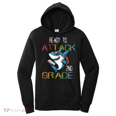 Shark Back To School 2nd Grade Ready To Attack Women's Hoodie
