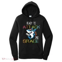 Shark Back To School 2nd Grade Ready To Attack Women's Hoodie thumb 0