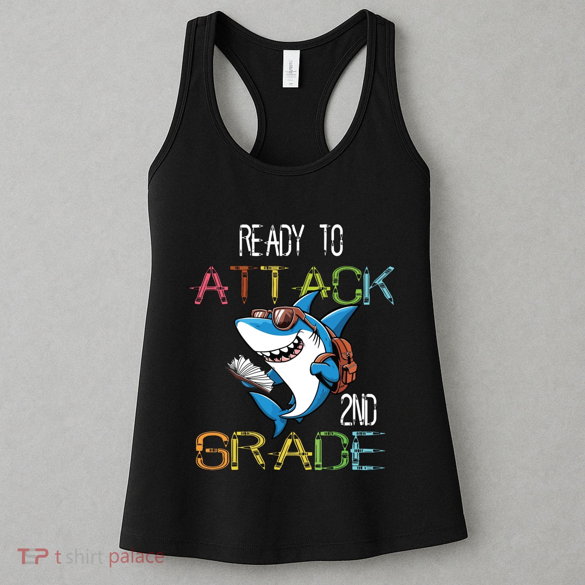 Shark Back To School 2nd Grade Ready To Attack Women's Tank Top