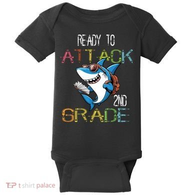 Shark Back To School 2nd Grade Ready To Attack Baby Bodysuit