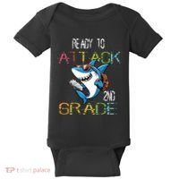 Shark Back To School 2nd Grade Ready To Attack Baby Bodysuit thumb 0