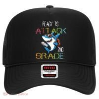 Shark Back To School 2nd Grade Ready To Attack Hat thumb 0