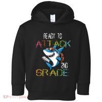 Shark Back To School 2nd Grade Ready To Attack Toddler Hoodie thumb 0