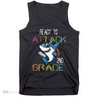 Shark Back To School 2nd Grade Ready To Attack Tank Top thumb 0