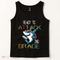 Shark Back To School 2nd Grade Ready To Attack Tank Top thumb 2