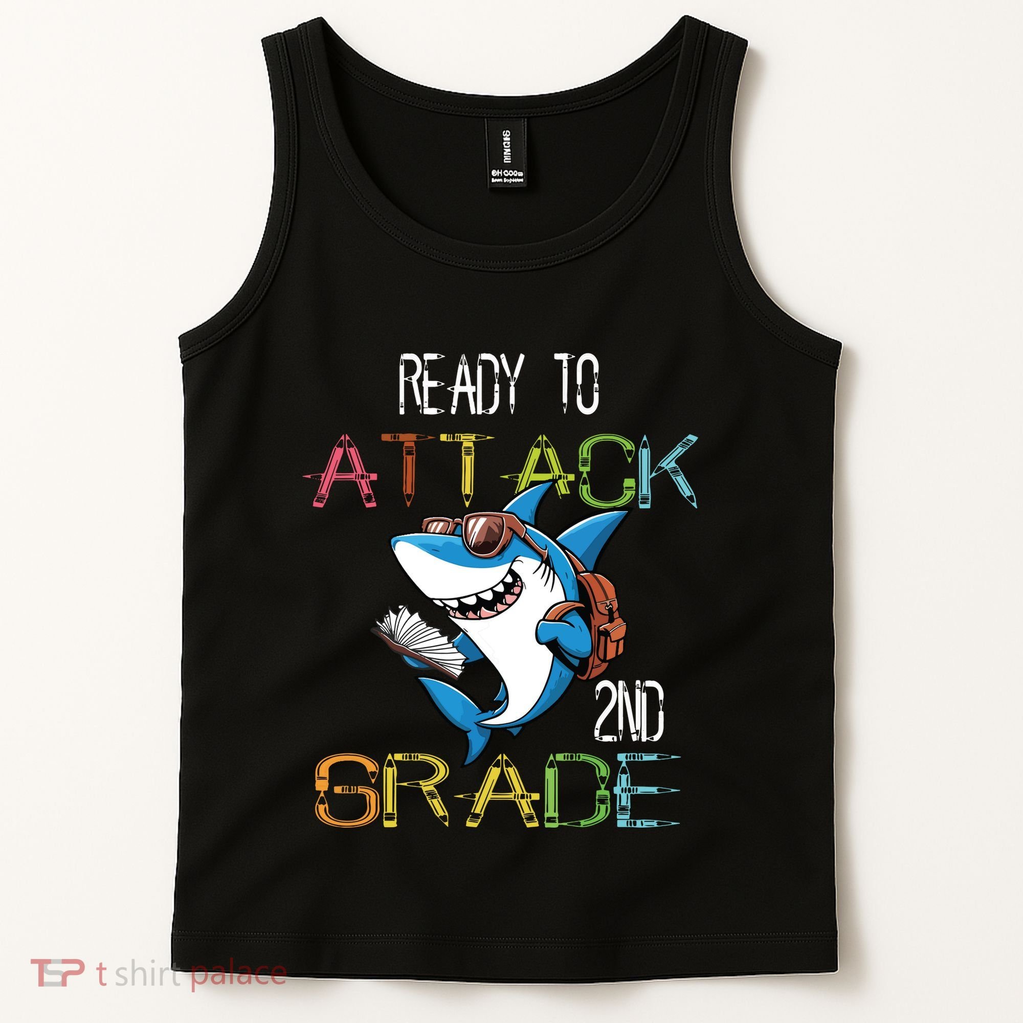 Shark Back To School 2nd Grade Ready To Attack Tank Top