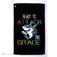 Shark Back To School 2nd Grade Ready To Attack Golf Towel thumb 0