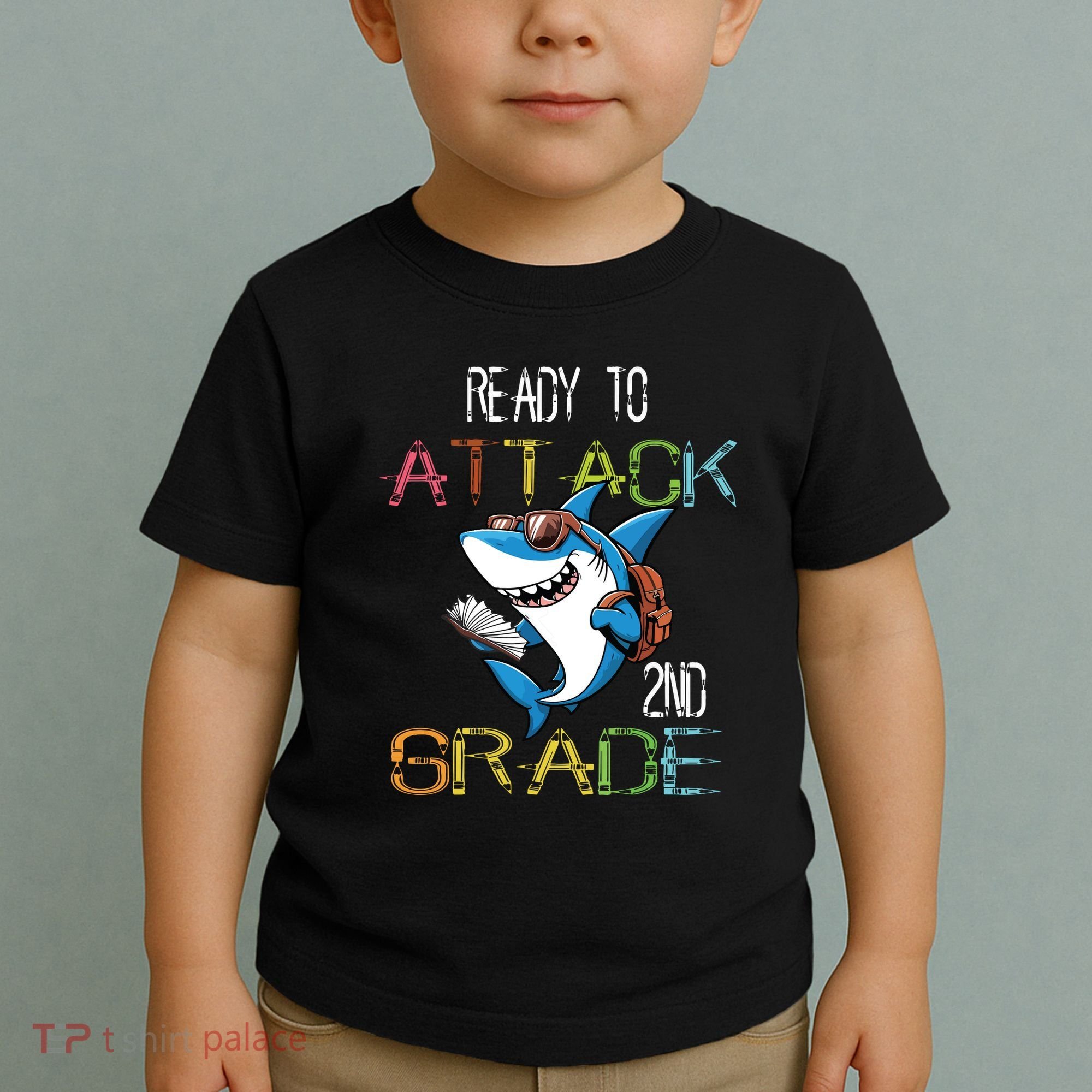 Shark Back To School 2nd Grade Ready To Attack Toddler T-Shirt