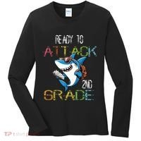 Shark Back To School 2nd Grade Ready To Attack Women's Long Sleeve Shirt thumb 0