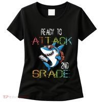 Shark Back To School 2nd Grade Ready To Attack Women's T-Shirt thumb 0