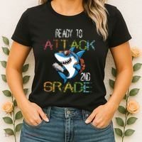 Shark Back To School 2nd Grade Ready To Attack Women's T-Shirt thumb 2