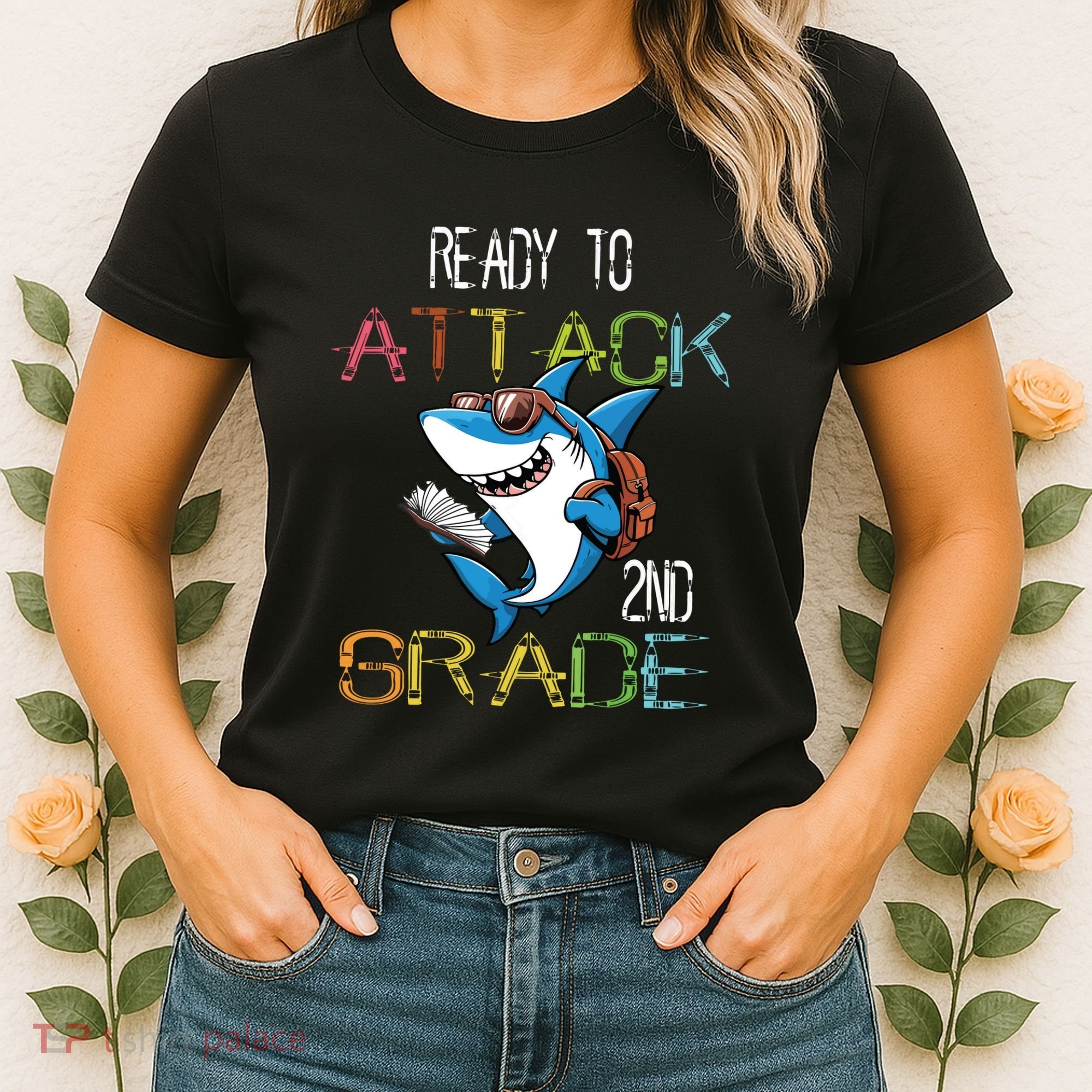 Shark Back To School 2nd Grade Ready To Attack Women's T-Shirt