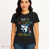 Shark Back To School 2nd Grade Ready To Attack Women's T-Shirt thumb 4