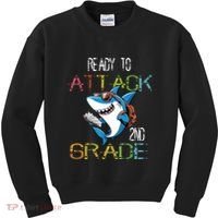 Shark Back To School 2nd Grade Ready To Attack Kids Sweatshirt thumb 0