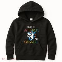 Shark Back To School 2nd Grade Ready To Attack Kids Hoodie thumb 0