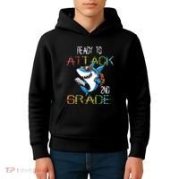Shark Back To School 2nd Grade Ready To Attack Kids Hoodie thumb 4