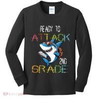 Shark Back To School 2nd Grade Ready To Attack Kids Long Sleeve Shirt thumb 0