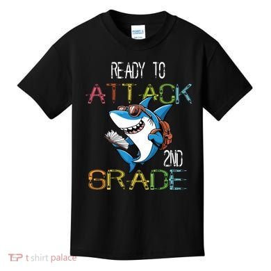 Shark Back To School 2nd Grade Ready To Attack Kids T-Shirt